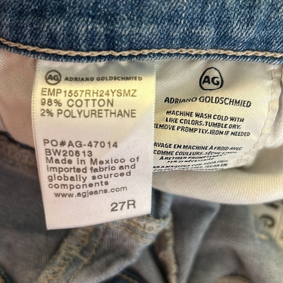 AG Adriano Goldschmied The Prima Crop Cigarette Crop Distressed Jeans Size 27 - Picture 9 of 9